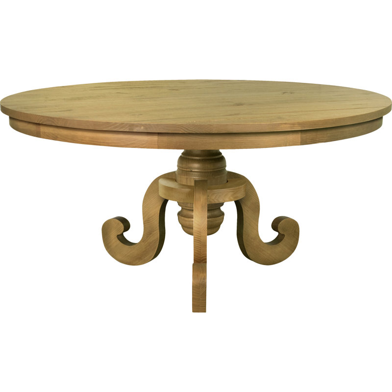 Amory Pine Round Solid Wood Dining Table, 31'' H x 55'' L x 55'' W