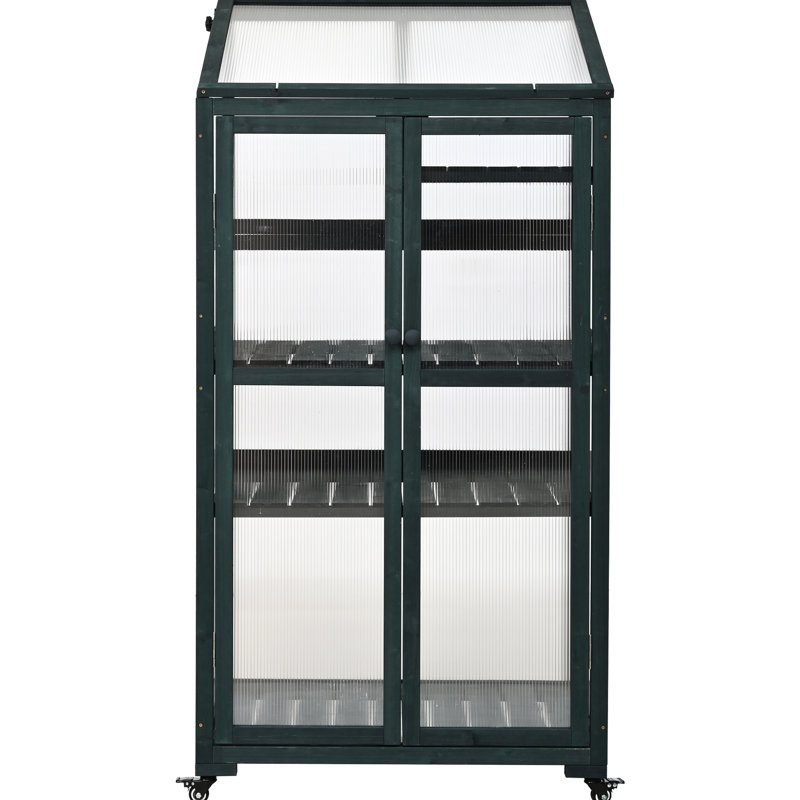 62" High Portable Greenhouse With Wheels And Adjustable Plant Storage Options, 62 Organizer Shelving,