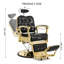 Black & Gold Salon Barber Chair 360 Degree Swiveling Recliner