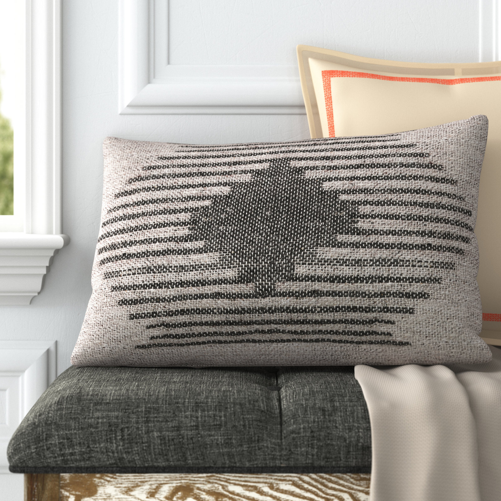 Mahala Geometric Cotton Throw Pillow, No Fill
