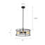 Luminaire suspendu tambour simple 4 lumières