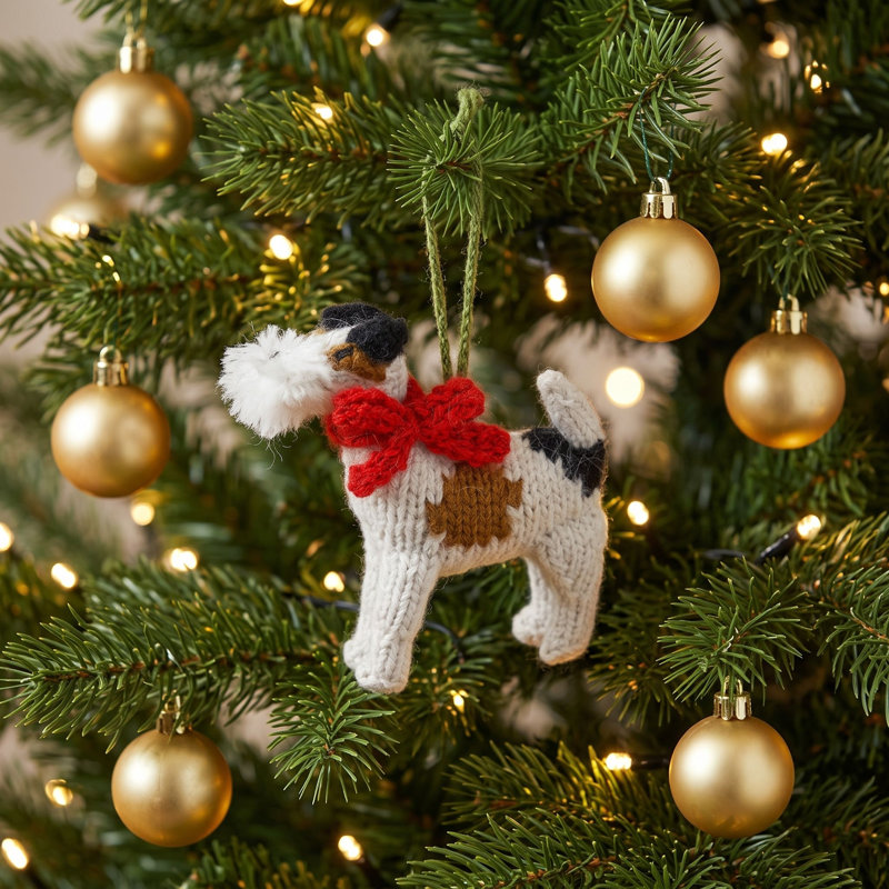 Arcadia Home Fox Terrier Hand-Knit Ornament