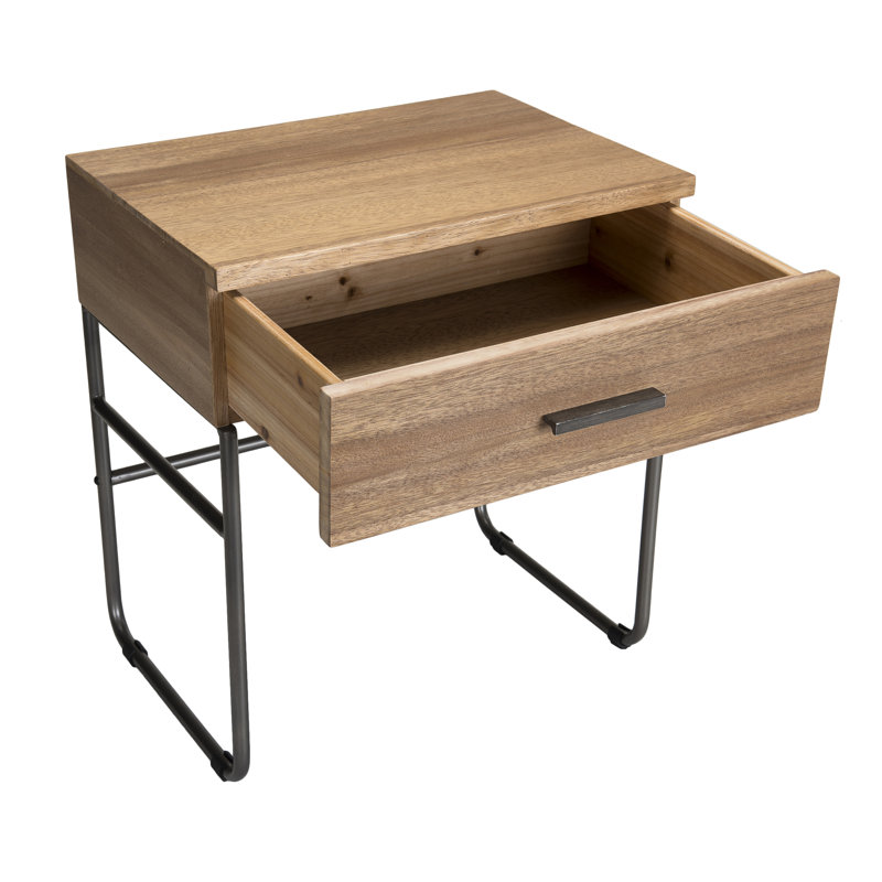 Audrina 50cm W Solid Wood Bedside Table