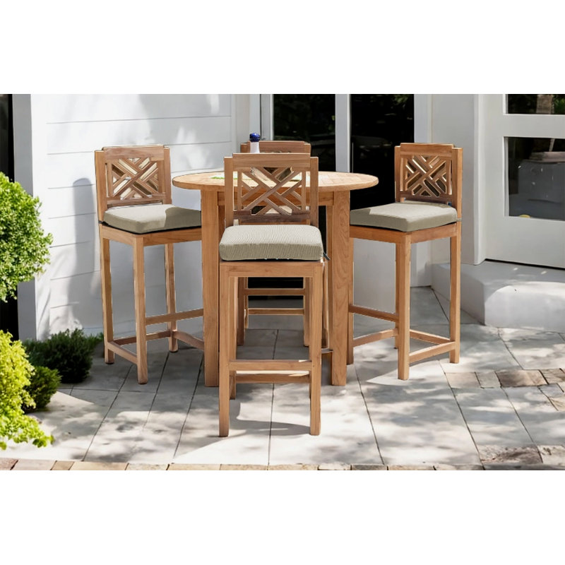 Monterey Solid Wood Bar Set with Stools, Sapphire