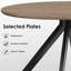 Table de salle à manger 47,2 "en bois massif pour 4 à 6 personnes avec base piédestal entrecroisée-1860546877-1860546879