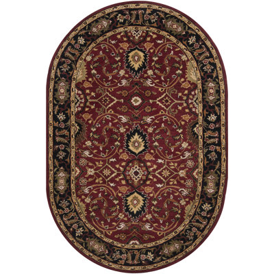 Graziani Oriental Hand-Tufted Wool Burgundy/Black Area Rug