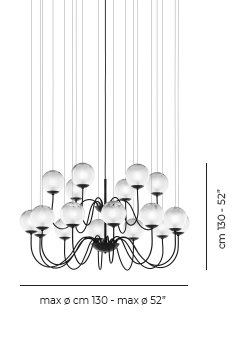 Puppet 18 - Light Chandelier, White, Matte Black
