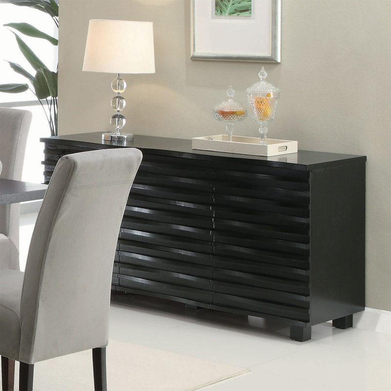 Monette Black 3-Drawer Server