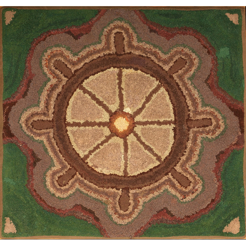 Tapis crocheté vert antique