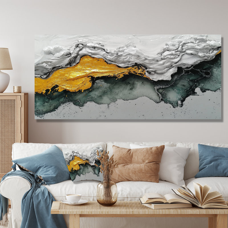 «Tranquil Divide», impression sur métal moderne, art mural moderne en métal, H 28 po x l 60 po