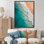 Vue aérienne d'une vague tropicale turquoise sur une toile
