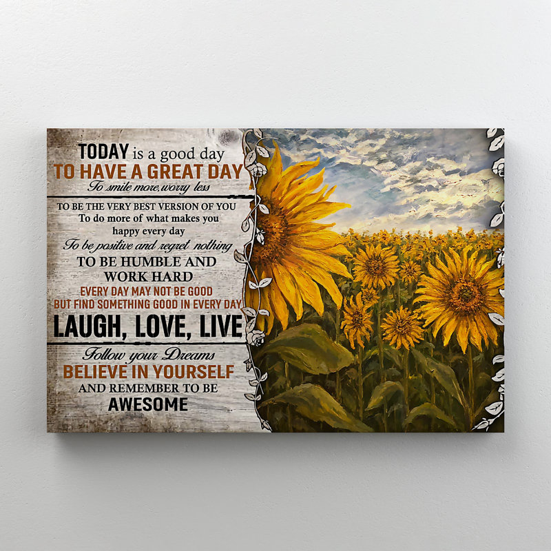 «Sunflowers Field», impression sur toile tendue, H 11 po x l 14 po x P 2 po