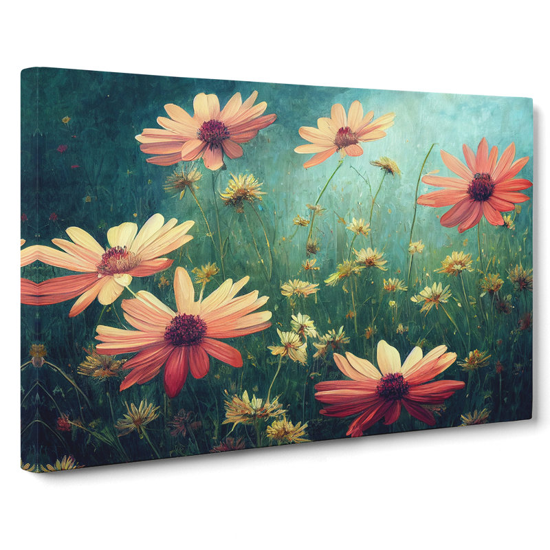Mystical Wildflowers Floral - Wrapped Canvas, 35cm H x 50cm W x 3cm D