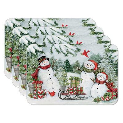 Ensemble de napperons 4 pièces Snowman's Farmhouse