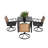 4 5 Piece Patio Dining Furniture, With Swivel Rocker Chairs, Steel Table And Removable Cushion , Outdoor Furniture Humanized Design, Top Machine Washable Cushions