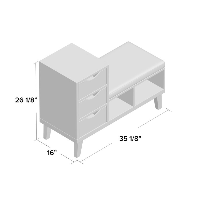 Banc de rangement en similicuir Amrei