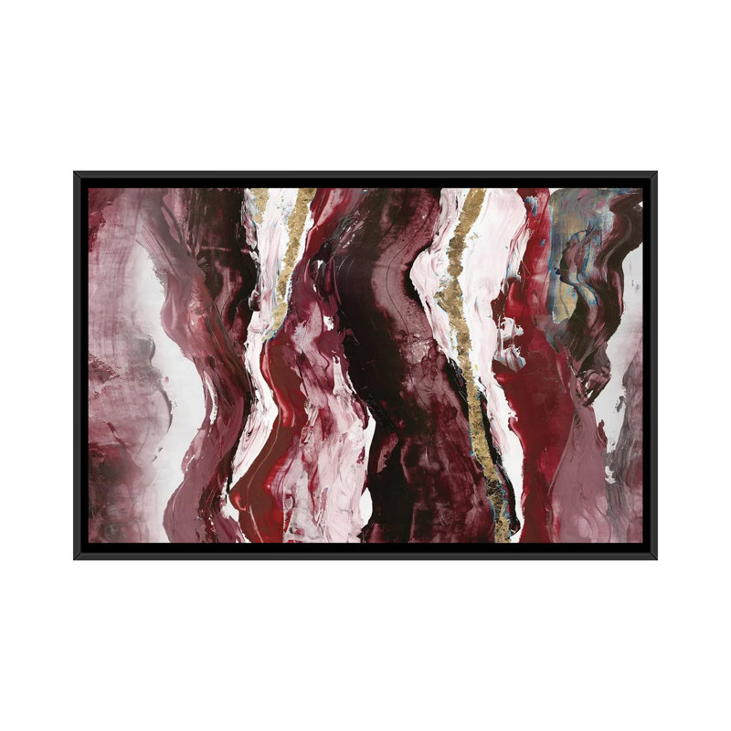 Effectus II, H 26 po x l 40 po, Rouge, Toile à cadre flottant noir