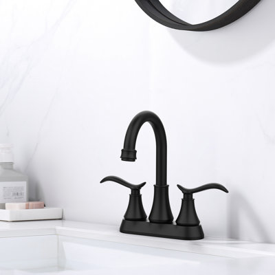 Robinet de salle de bain noir mat 2 - évier pivotant à arche haute de 360 degrés avec lavabo escamotable et tuyaux d'alimentation Modern In and For