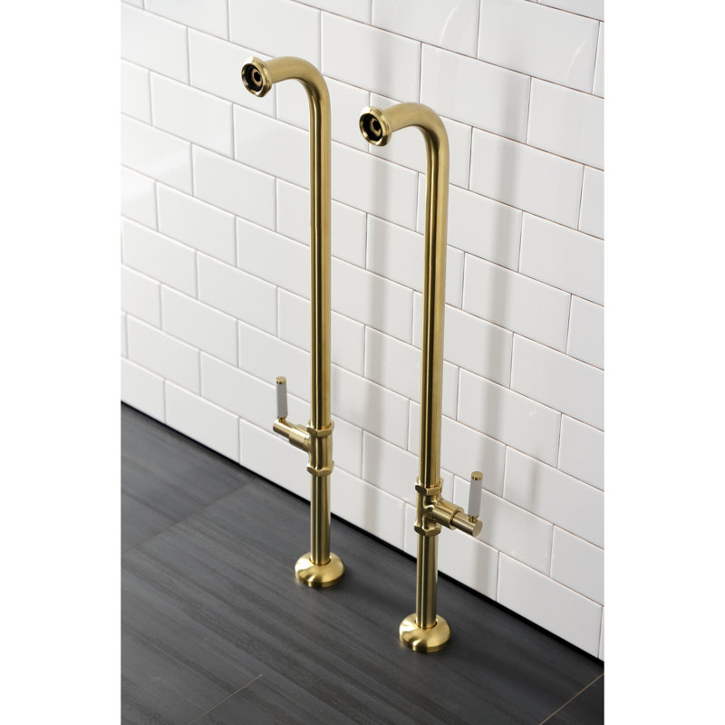 Conduite d'alimentation de baignoire autoportante Kingston Brass Concord, Laiton brossé