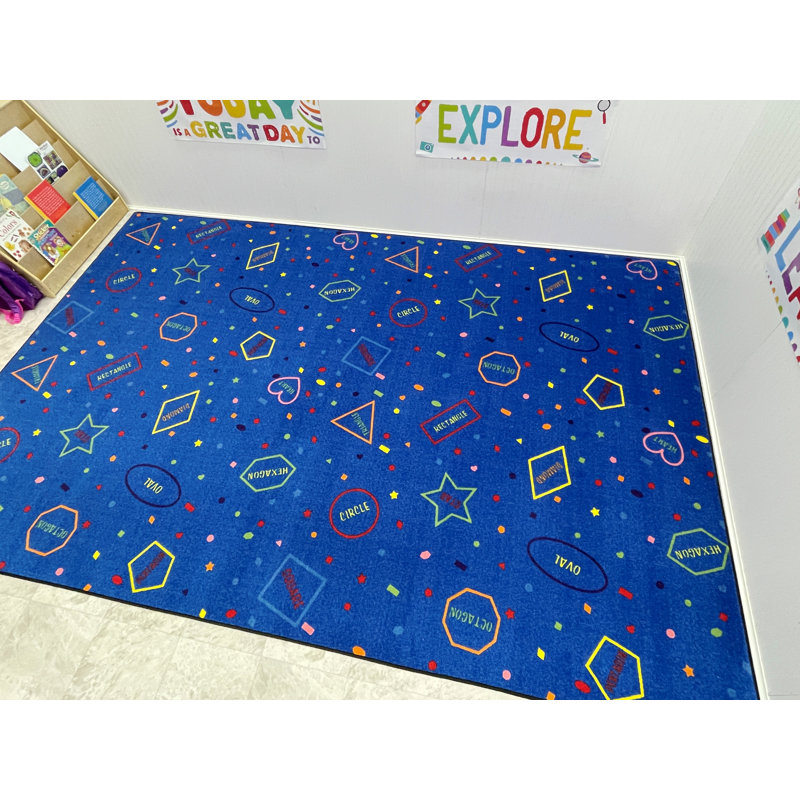 I Know my Shapes Childrens Rug, Rectangle 4' x 6'