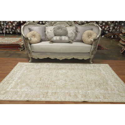 Distressed Oushak Oriental Area Rug 5x8