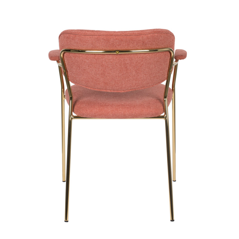 Jolien Upholstered Arm Chair, Pink, Gold