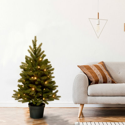 3 ft. Jersey Fraser Fir Tree with Battery Operated Warm White LED Lights