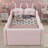 Upholstered Platform Bed with Rabbit Cushion-479619234
