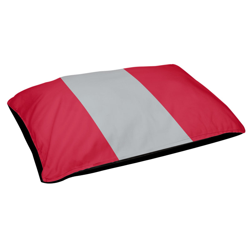 Coussin New York Bronx, Petit (l 28 po x P 18 po x H 6 po), Rouge / argenté