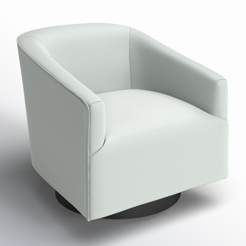 Fauteuil demi-tonneau pivotant en simili cuir Hall, Similicuir gris