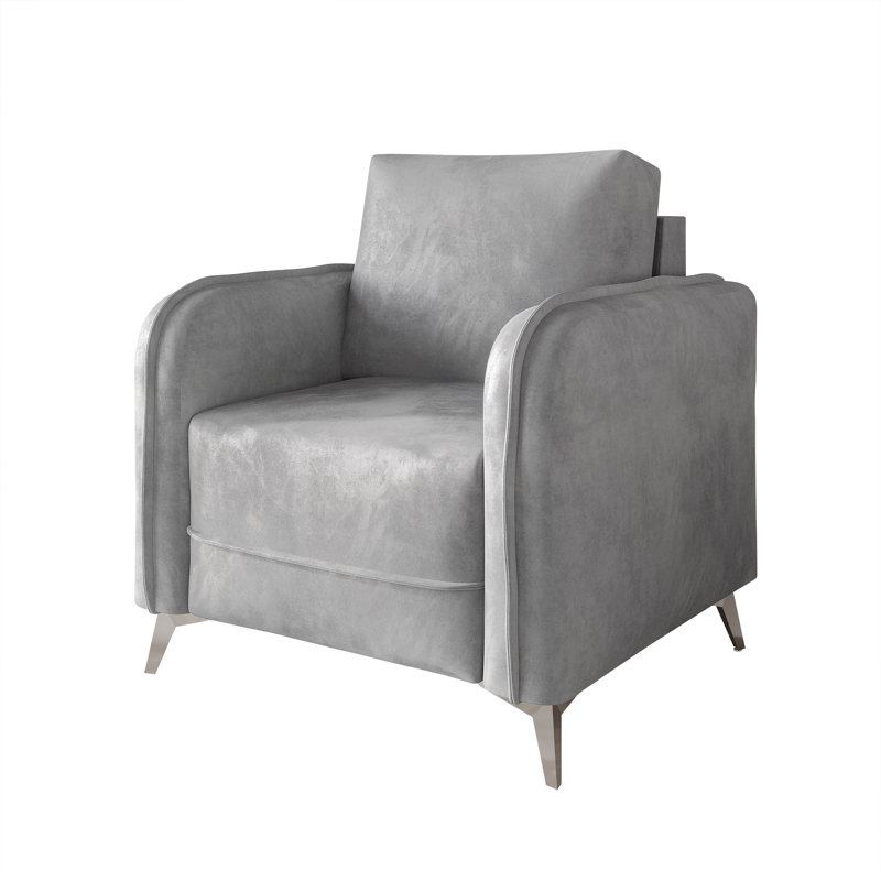 Belmont Velvet Upholstered Chair, Silver Gray