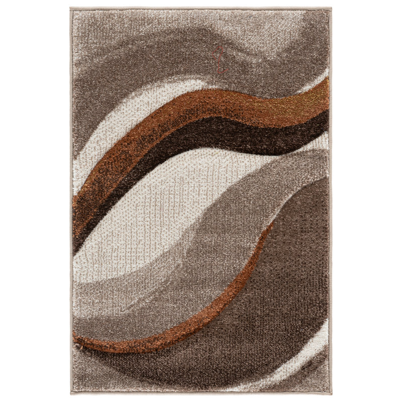 Tapis beige / brun à motif abstrait Ducor, Rectangulaire 2 pi x 3 pi