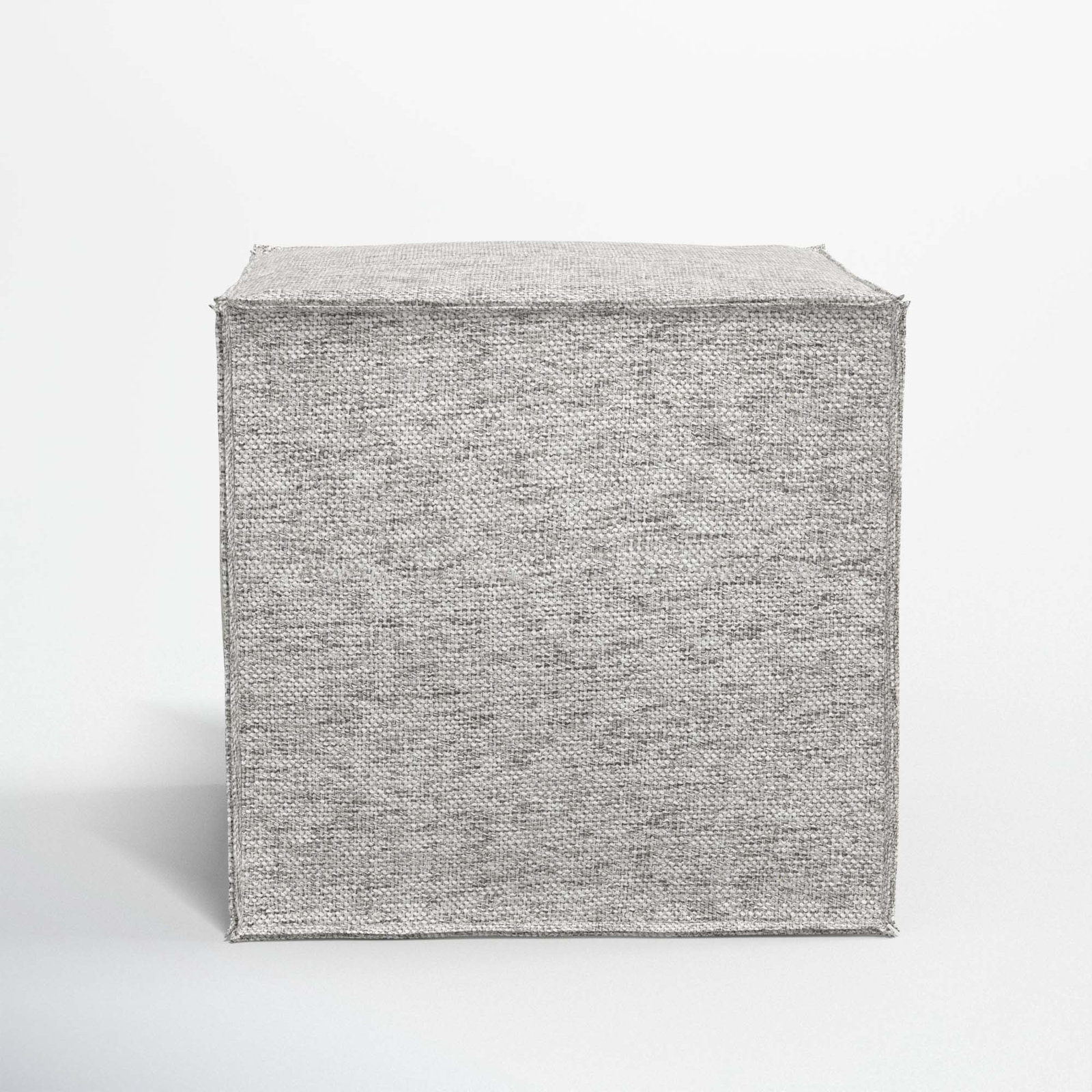 Tillie Upholstered Pouf, Milsap Spray Sustain® Tweed