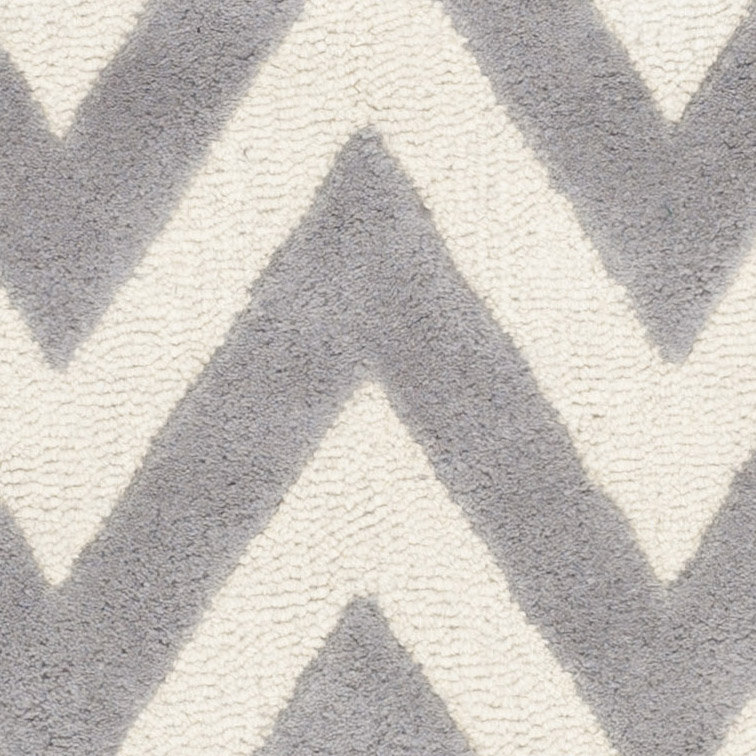 Tapis argenté/ivoire tuffeté à la main Kyleigh, 2'3 "x 3'9"