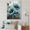 Fleurs de pavot bleu pâle et blanches II sur toile