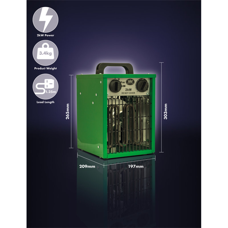 St. Helens Home & Garden 2000W Electric Radiator Space Heater with Adjustable Thermostat