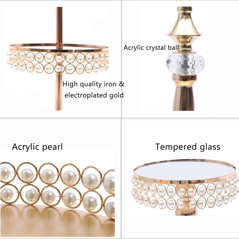 Présentoir à gâteaux en cristal 9 pièces Cindy Gold
