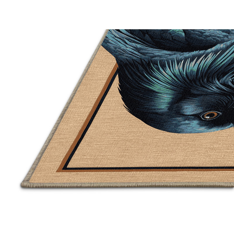 Washable Australian Raven Birds Area Rug, Rectangle 8' x 12'