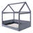 Full Size Upholstered House Daybed with LED Light Strips, Solid Wood Frame, Corduroy Fabric & Touch Switch Lighting-515056255