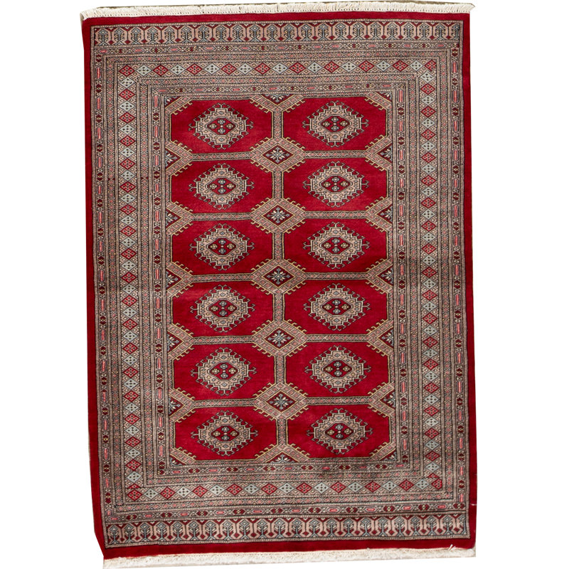 Wool Oriental Area Rug in Red