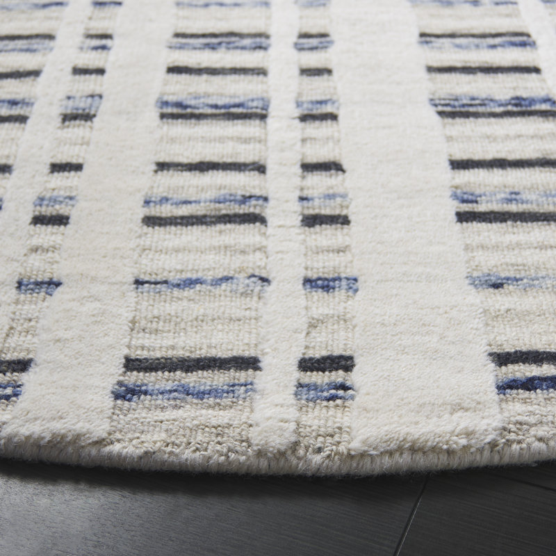Fanessa 651 Area Rug In Dark Grey / Ivory, Round 6'