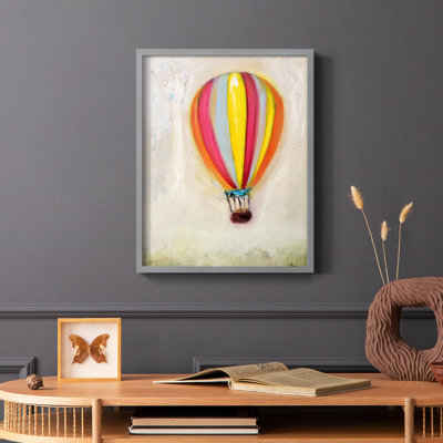 Lucky Hot Air Balloon Framed Print - Solid Wood