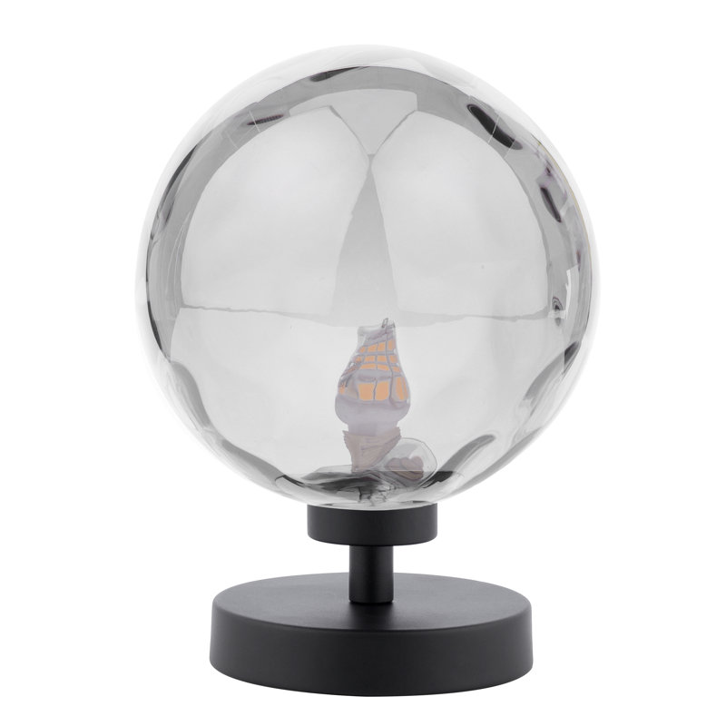 Metal Table Lamp Lamp, Matt Black, Smoke