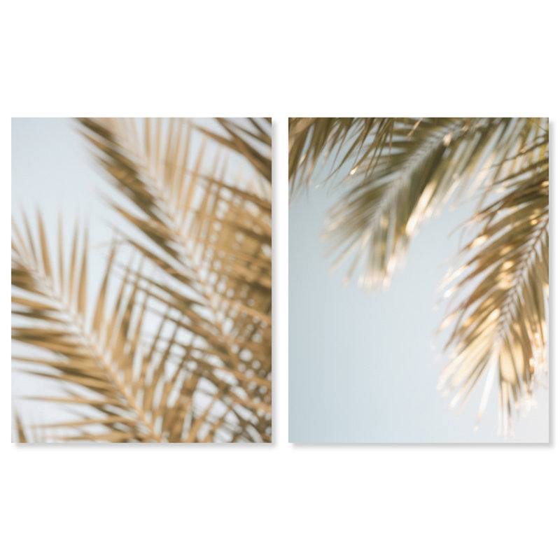 Palm Visions Set Floral & Botanical Canvas Print by Oliver Gal, Black Frame, 16 x 20, 36"H x 45"W, Gallery Wrapped