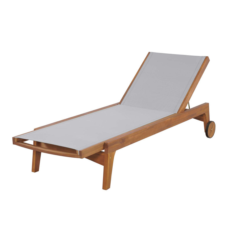 Chaise longue d'extérieur, Gris / naturel