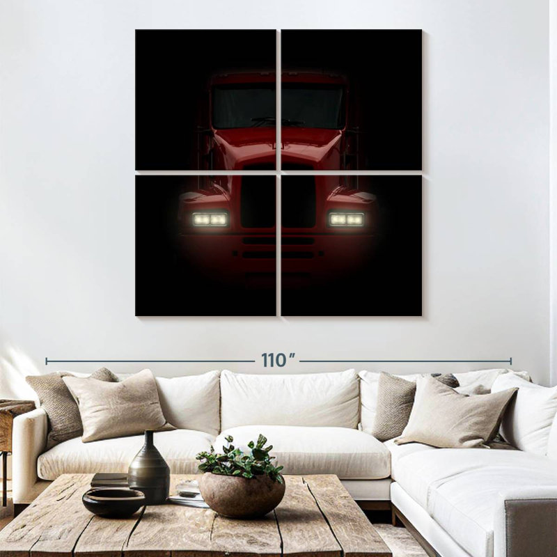 Mehar Dark Red Truck, 74" H x 74" W