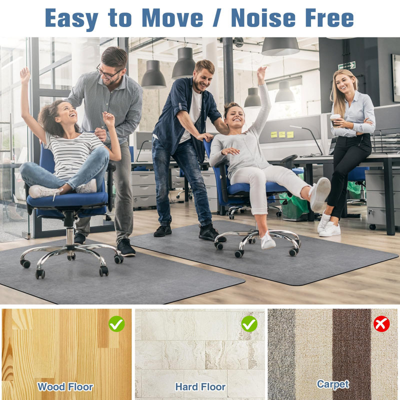 55"x35" Chair Mat for Hardwood Floors, Anti-Slip Desk Mat for Rolling Chair, Low-Pile Rug