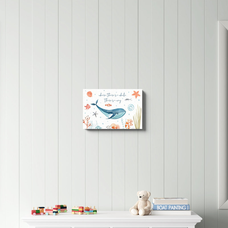 «Whale Tale III» par Farida Zaman, reproduction d'art sur toile tendue, H 12 po x l 18 po