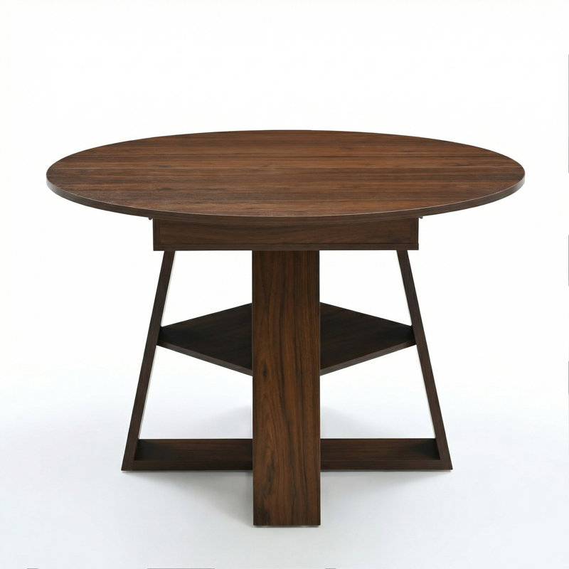 Table de salle à manger ronde extensible de 43,3 po à 59 po pour 4 à 8 personnes, table de salle à manger ovale de cuisine moderne avec feuilles amovibles peu encombrante, base en bois avec tablette de rangement pour le salon de la cuisine