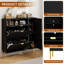 Armoire de rangement en MDF pour chaussures avec tiroirs et tablettes rabattables (noir)-103596055